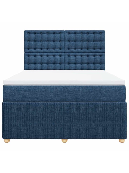 Box spring postel s matrací modrá 140x190 cm textil