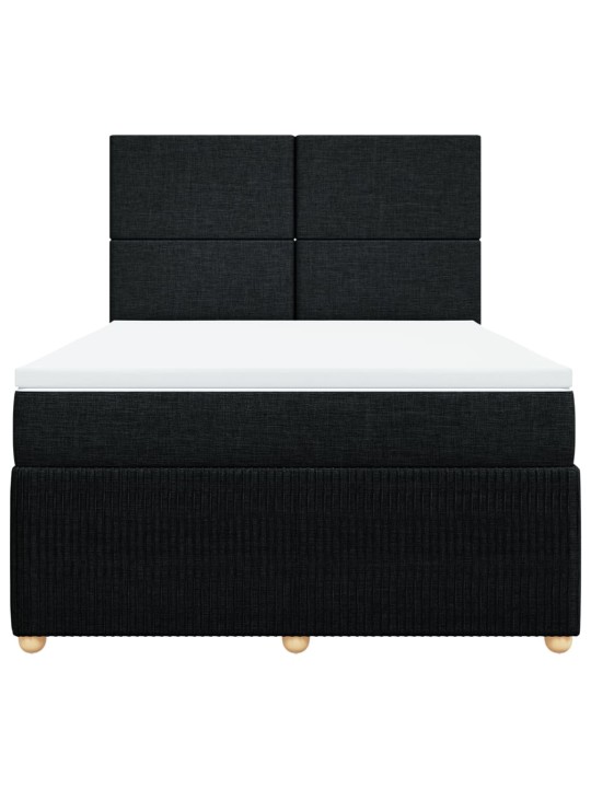 Box spring postel s matrací černá 140x200 cm textil