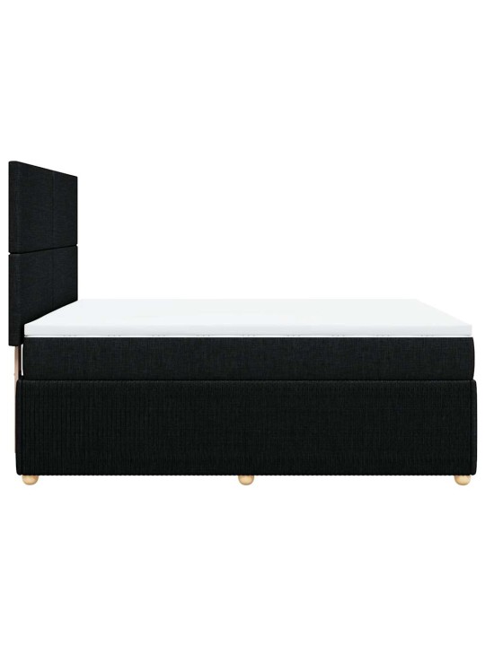 Box spring postel s matrací černá 140x200 cm textil