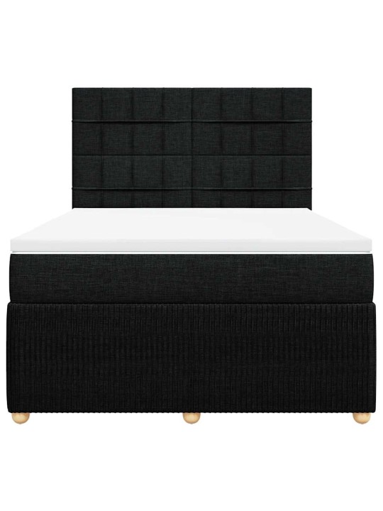 Box spring postel s matrací černá 140x200 cm textil