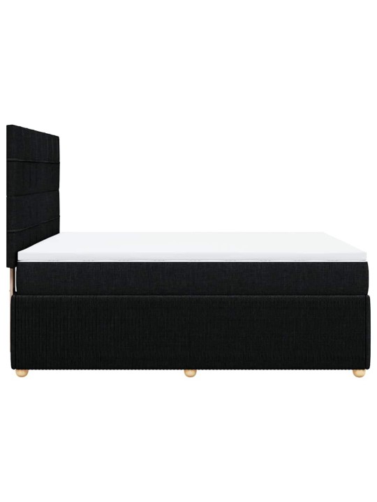Box spring postel s matrací černá 140x200 cm textil