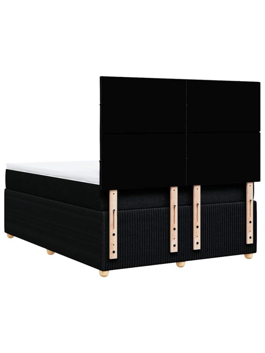 Box spring postel s matrací černá 140x200 cm textil