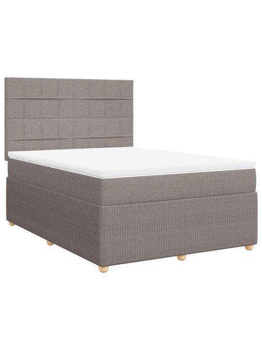 Box spring postel s matrací taupe 140x200 cm textil