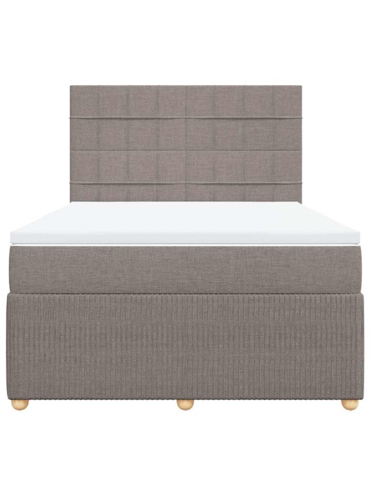 Box spring postel s matrací taupe 140x200 cm textil