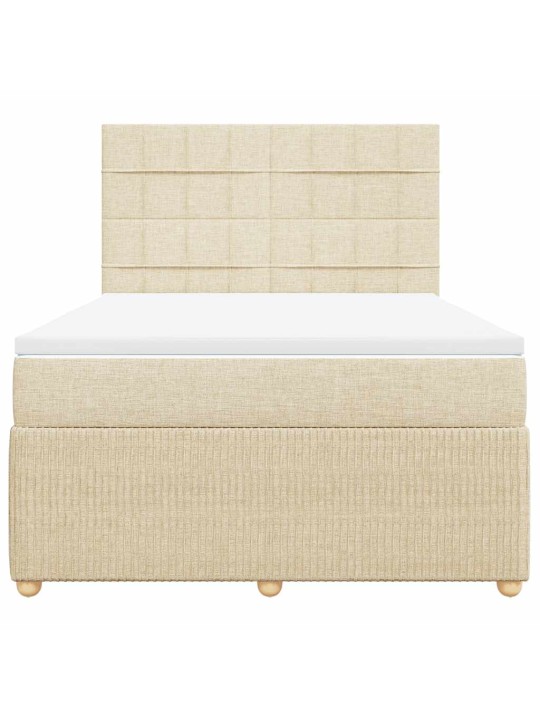 Box spring postel s matrací krémová 140x200 cm textil