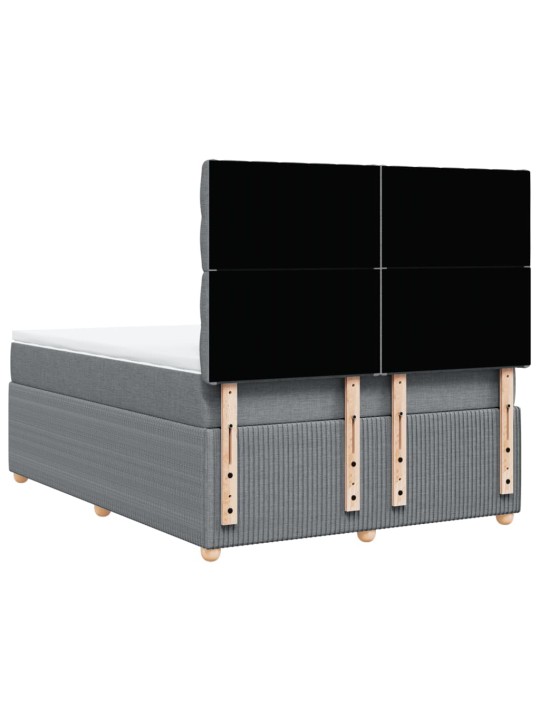 Box spring postel s matrací světle šedá 140 x 200 cm textil