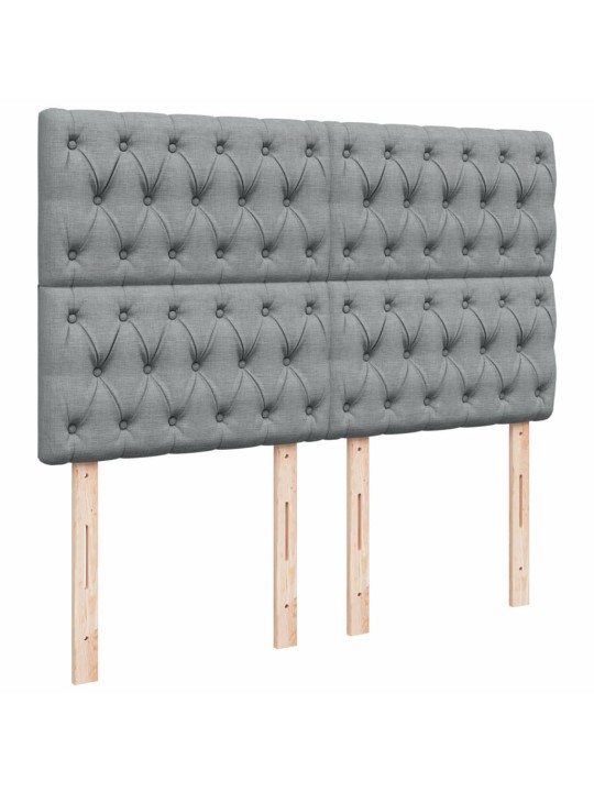 Box spring postel s matrací světle šedá 140 x 200 cm textil