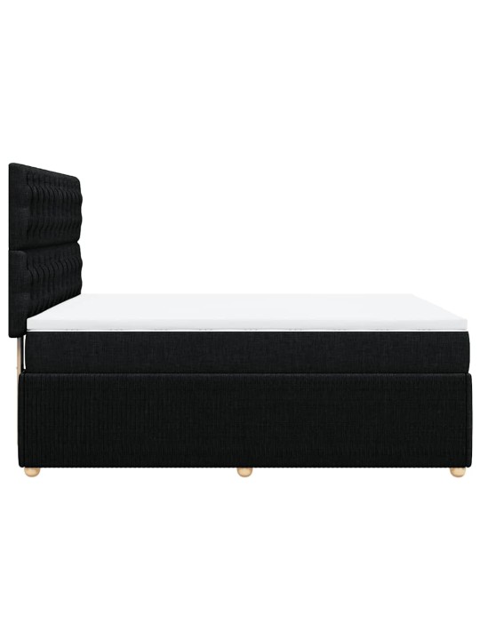 Box spring postel s matrací černá 140x200 cm textil