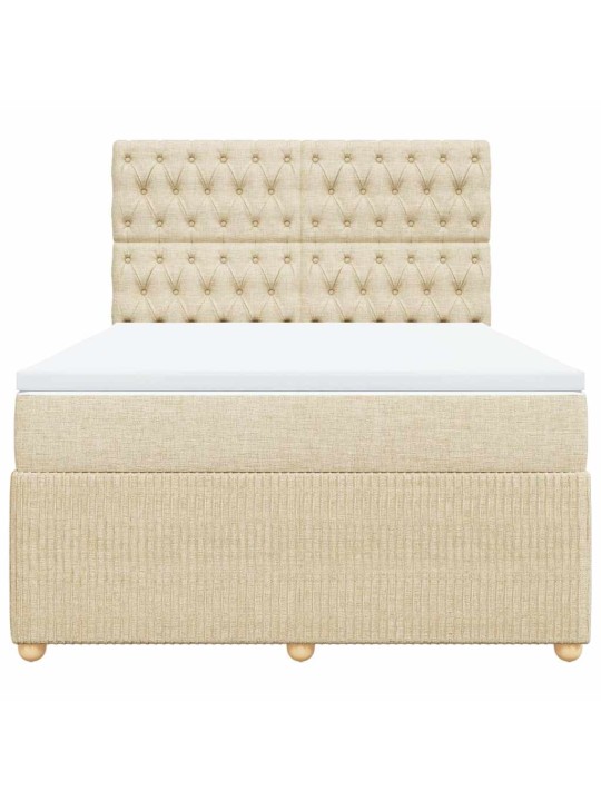 Box spring postel s matrací krémová 140x200 cm textil