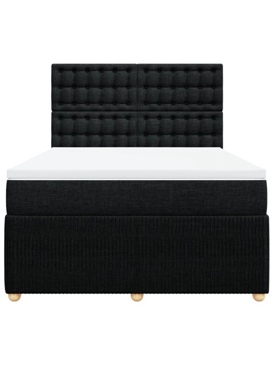 Box spring postel s matrací černá 140x200 cm textil