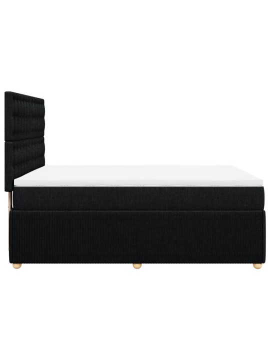Box spring postel s matrací černá 140x200 cm textil
