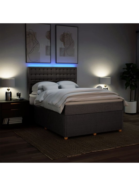 Box spring postel s matrací taupe 140x200 cm textil