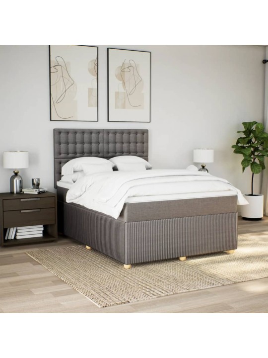 Box spring postel s matrací taupe 140x200 cm textil