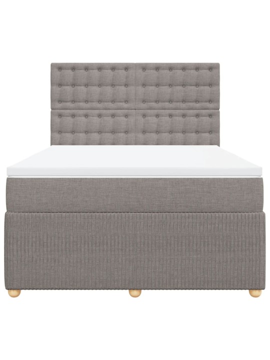 Box spring postel s matrací taupe 140x200 cm textil