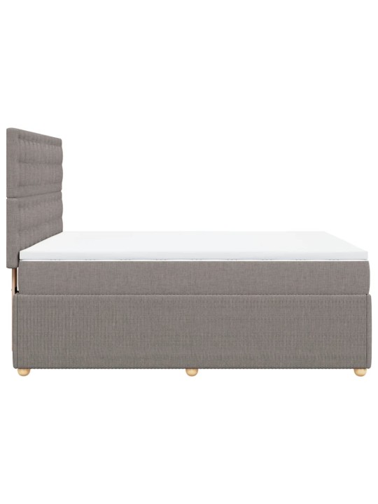Box spring postel s matrací taupe 140x200 cm textil