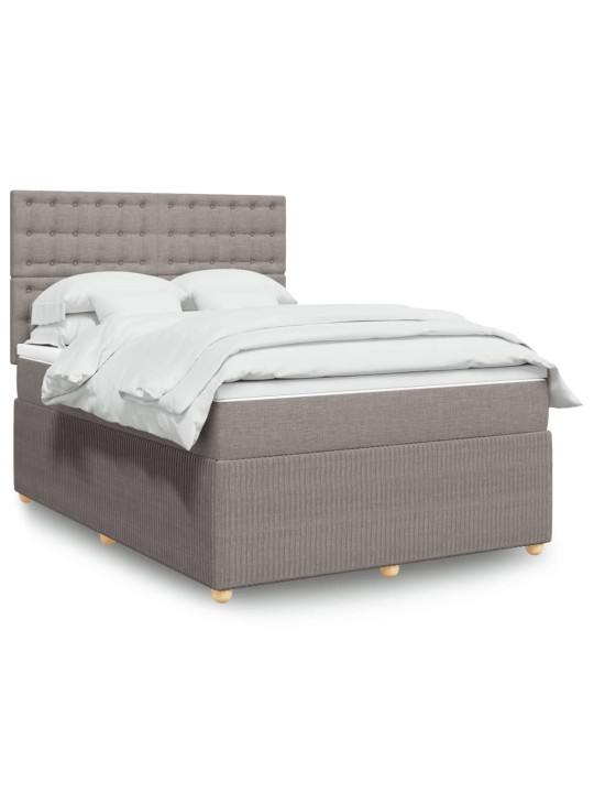 Box spring postel s matrací taupe 140x200 cm textil