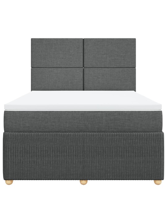 Box spring postel s matrací tmavě šedá 160x200 cm textil