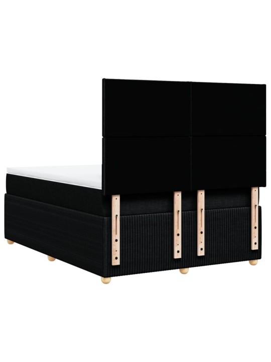 Box spring postel s matrací černá 160x200 cm textil