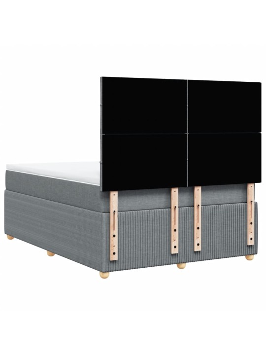 Box spring postel s matrací světle šedá 160 x 200 cm textil