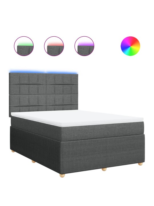 Box spring postel s matrací tmavě šedá 160x200 cm textil