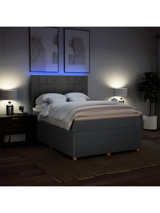 Box spring postel s matrací tmavě šedá 160x200 cm textil