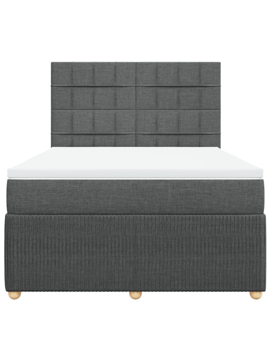 Box spring postel s matrací tmavě šedá 160x200 cm textil
