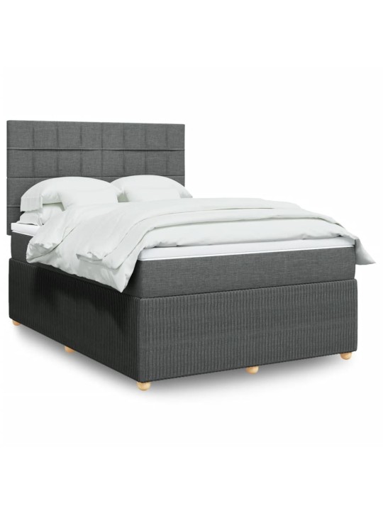 Box spring postel s matrací tmavě šedá 160x200 cm textil