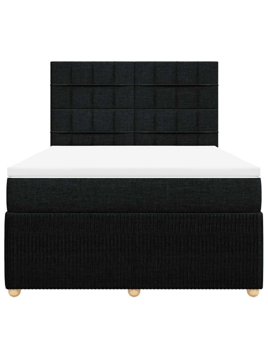 Box spring postel s matrací černá 160x200 cm textil