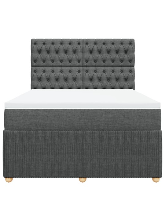 Box spring postel s matrací tmavě šedá 160x200 cm textil
