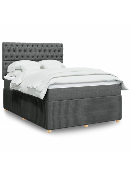 Box spring postel s matrací tmavě šedá 160x200 cm textil