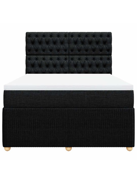 Box spring postel s matrací černá 160x200 cm textil