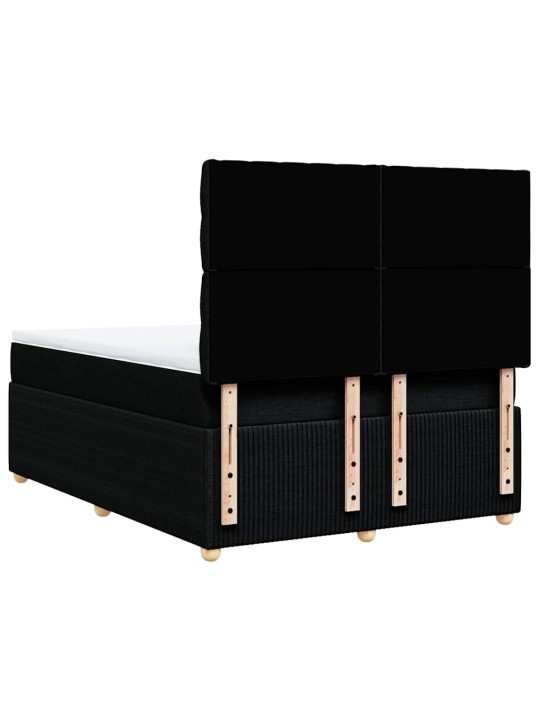 Box spring postel s matrací černá 160x200 cm textil