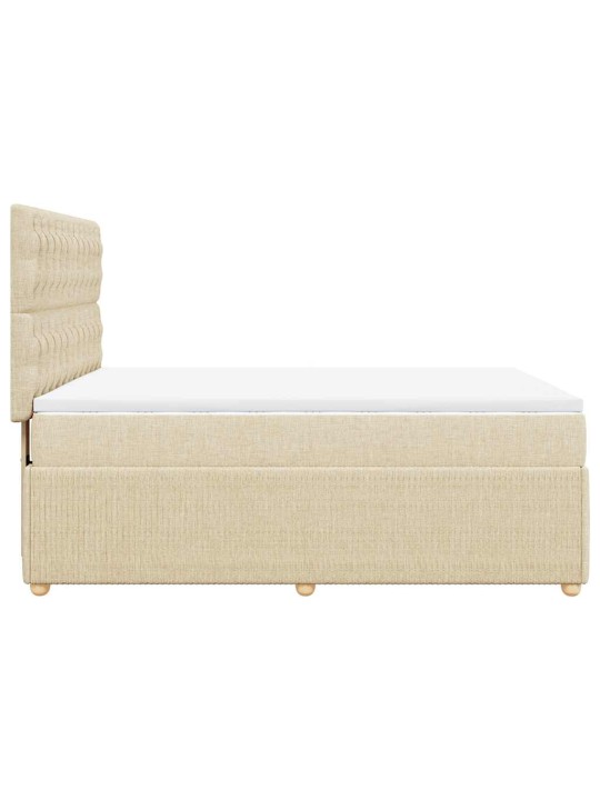 Box spring postel s matrací krémová 160x200 cm textil