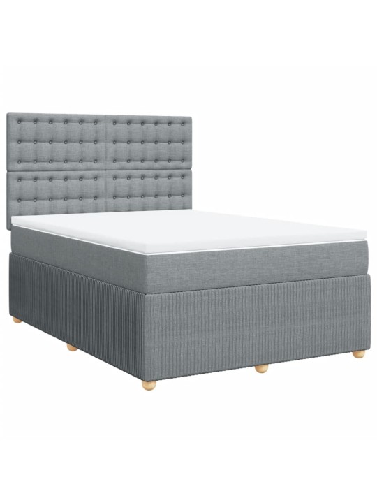 Box spring postel s matrací světle šedá 160 x 200 cm textil