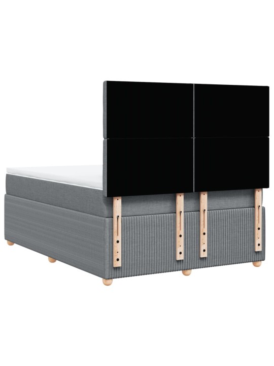 Box spring postel s matrací světle šedá 160 x 200 cm textil