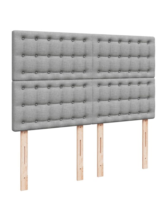 Box spring postel s matrací světle šedá 160 x 200 cm textil
