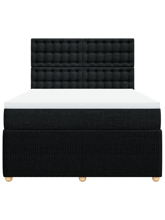 Box spring postel s matrací černá 160x200 cm textil