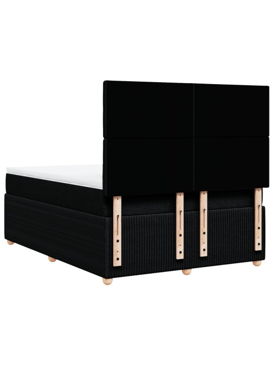 Box spring postel s matrací černá 160x200 cm textil