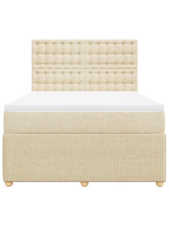 Box spring postel s matrací krémová 160x200 cm textil