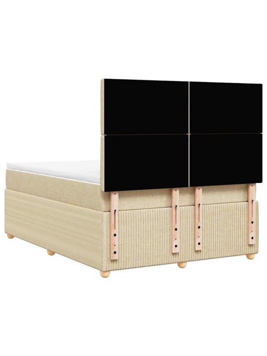 Box spring postel s matrací krémová 160x200 cm textil
