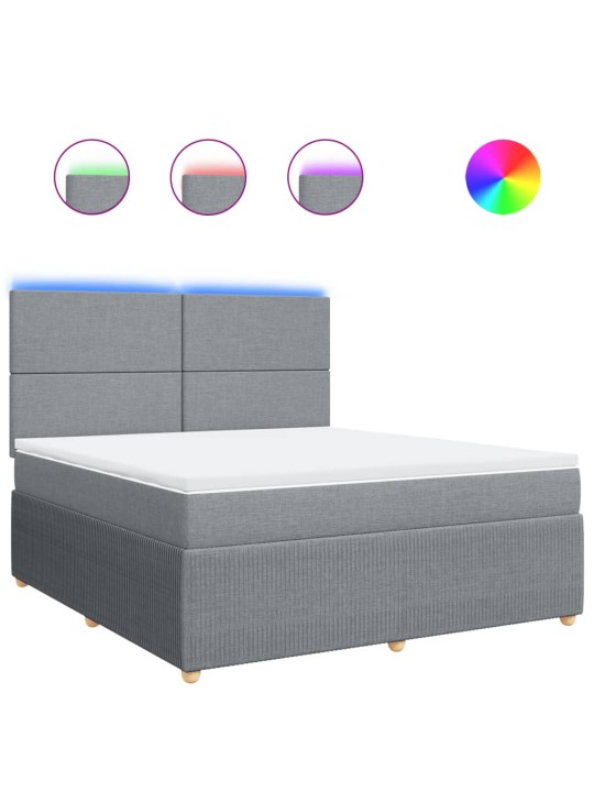 Box spring postel s matrací světle šedá 180 x 200 cm textil