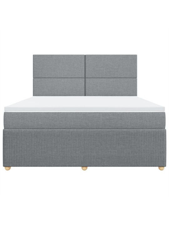 Box spring postel s matrací světle šedá 180 x 200 cm textil