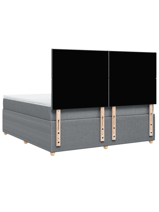 Box spring postel s matrací světle šedá 180 x 200 cm textil