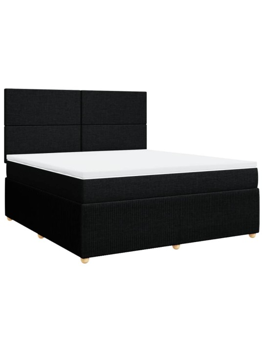 Box spring postel s matrací černá 180x200 cm textil