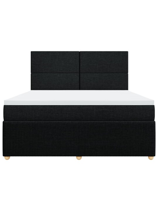 Box spring postel s matrací černá 180x200 cm textil