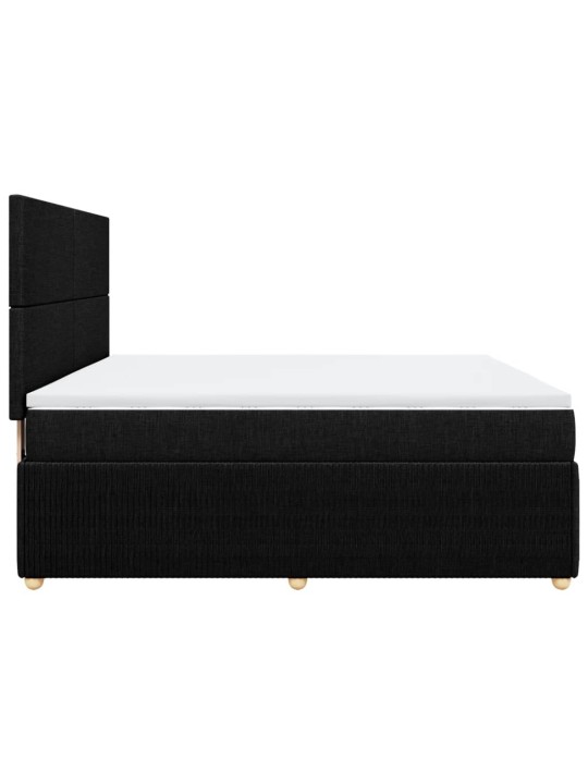 Box spring postel s matrací černá 180x200 cm textil