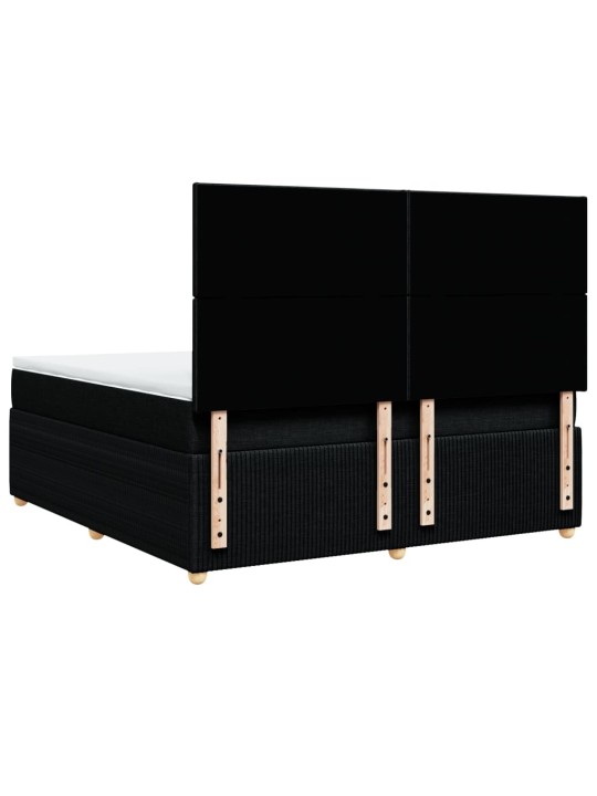 Box spring postel s matrací černá 180x200 cm textil