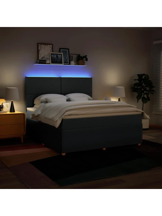 Box spring postel s matrací modrá 180x200 cm textil