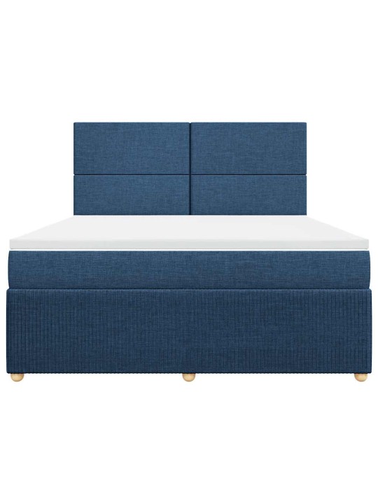 Box spring postel s matrací modrá 180x200 cm textil