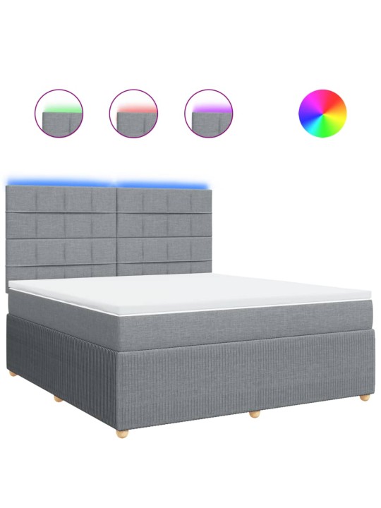 Box spring postel s matrací světle šedá 180 x 200 cm textil